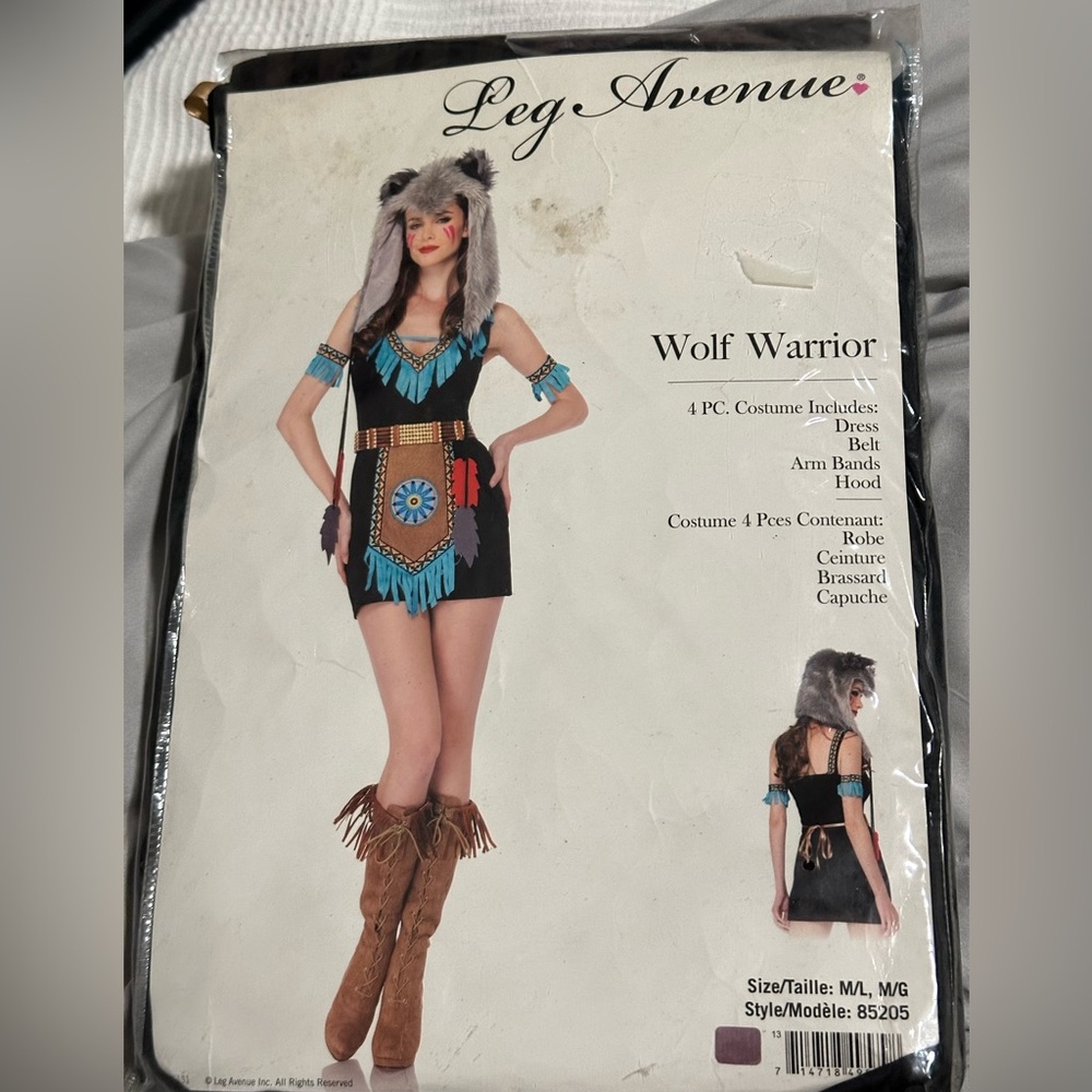 Leg Avenue Wolf Warrior Costume - Black and Turquoise